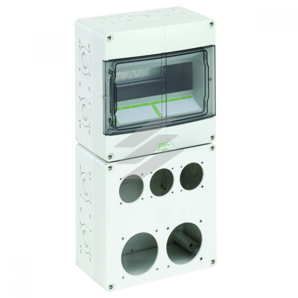 Розподільчий щит STV 923-L, для установки штепсельних розеток типу Schuko та CEE16/32, на 9 модулів, (200х400х122мм), IP44, Spelsberg